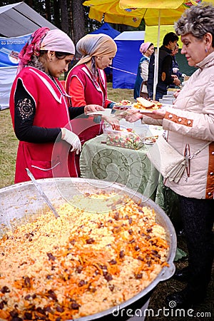 Sabantuy - the Peopleâ€™s Tatar and Bashkir feast of the end of spring fieldwork Editorial Stock Photo